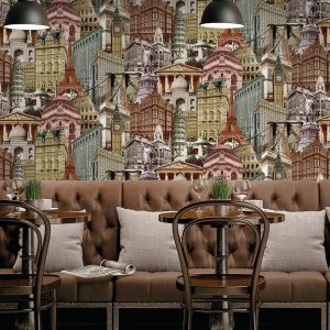 White line decor wallpaper