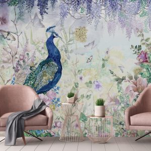 White line decor wallpaper