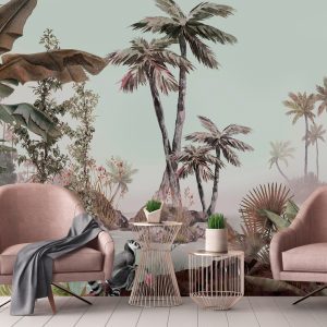 White line decor wallpaper