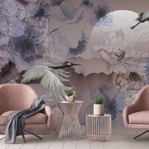 White line decor wallpaper