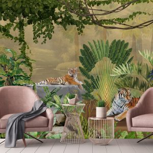 White line decor wallpaper