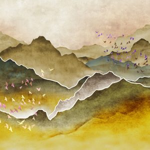 White line decor wallpaper