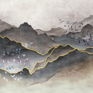 White line decor wallpaper