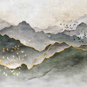 White line decor wallpaper